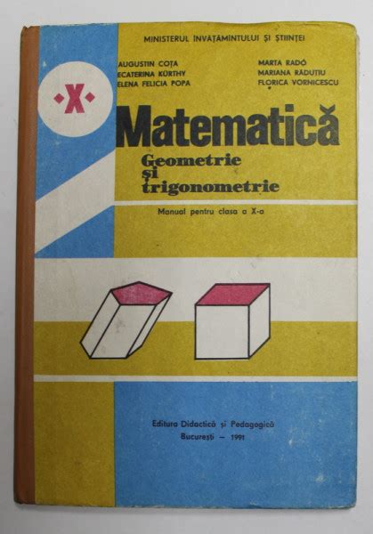 MATEMATICA GEOMETRIE SI TRIGONOMETRIE MANUAL PENTRU CLASA A X A De