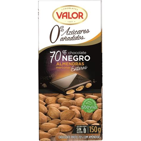 Chocolate Negro Con Almendras Mediterr Neas Enteras Az Cares