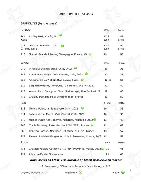 Menu at Restaurant at Ockenden Manor, Cuckfield