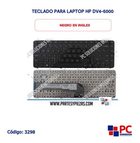 Teclado Para Laptop Hp Dv4 5000 Negro En Ingles Pc Soluciones Integrales