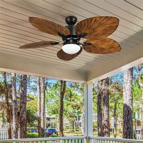 Dextrus 52-inch Palm Leaf Ceiling Fans with Light and Remote, outdoor ...