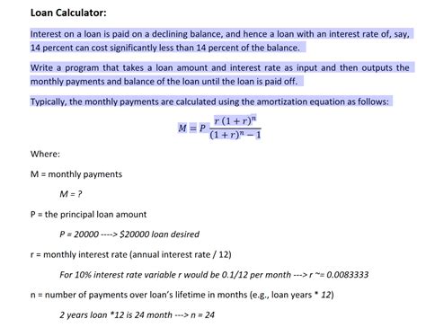 Solved Loan Calculator Interest On A Loan Is Paid On A