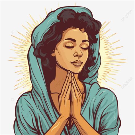 Mulher Orando M Os Vetor Png Adesivo Clipart Senhora Religiosa The