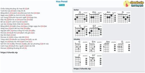 Chord Hoa Pensé tab song lyric sheet guitar ukulele chords vip