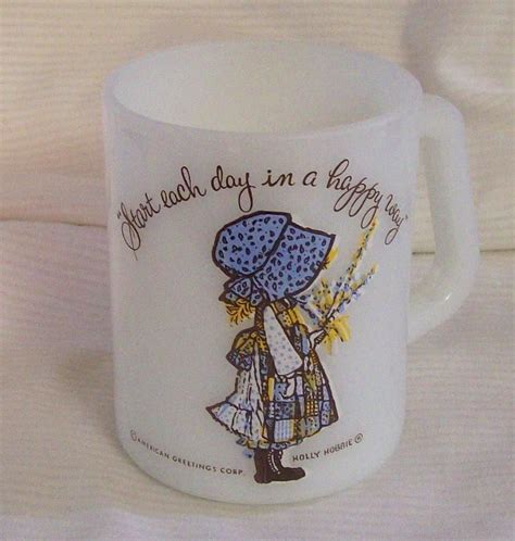 Vintage Hollie Hobbie Milk Glass Coffee Mug Federal Glass Co Mugs