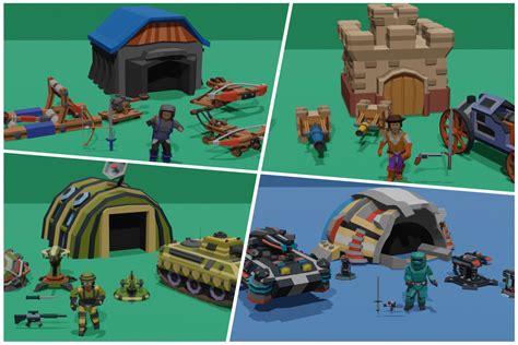 3d Animated Low Poly Military Warrior Characters Vehicles And Items Toon Pack 3d Props