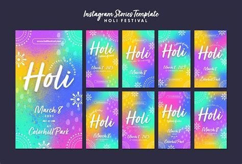 Dise O De Plantilla De Historia De Instagram Del Festival Holi