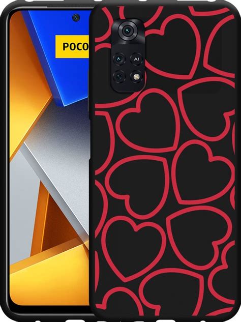 Xiaomi Poco M4 Pro Hoesje Zwart Hartjes Designed By Cazy Bol