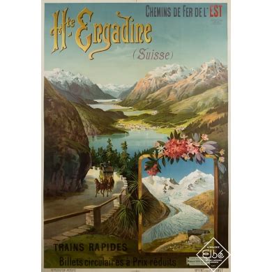 Vintage Poster Haute Engadine Switzerland By F Hugo D Alesi 1900