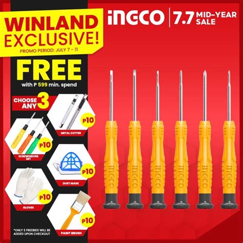 Ingco By Winland Pcs Precision Screwdriver Set Screw Driver Hksd