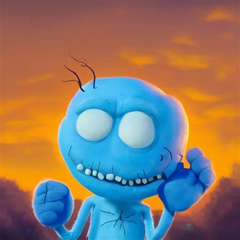 Portrait Of A Photorealistic Version Of Mr Meeseeks Stable Diffusion