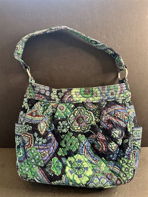 Vera Bradley Reversible Shoulder Bag Purse Blue Rhapsody Daisy Fabric