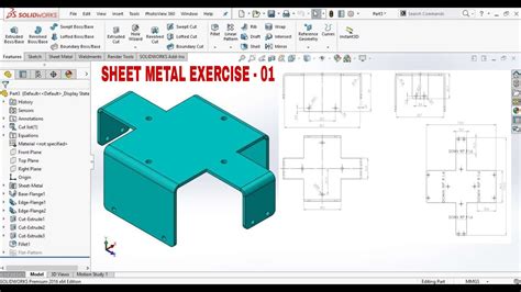 Solidworks Sheet Metal Exercise 01 Solidworks 2016 Sheet Metal