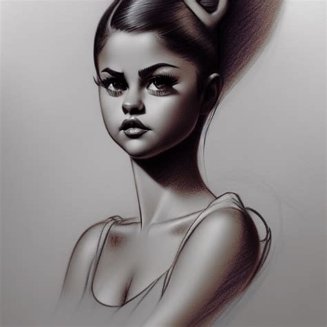 Milt Kahl Pencil Sketch Of Selena Gomez Creative Fabrica