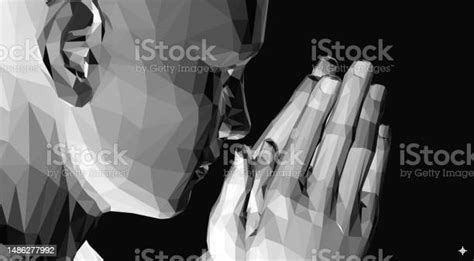 Man Who Prays Hands In Praying Position Prayer To God With Faith And Hope Concept For Religion