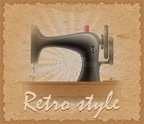 Sewing Machine Old Retro Vintage Icon Stock Vector Illustration Stock