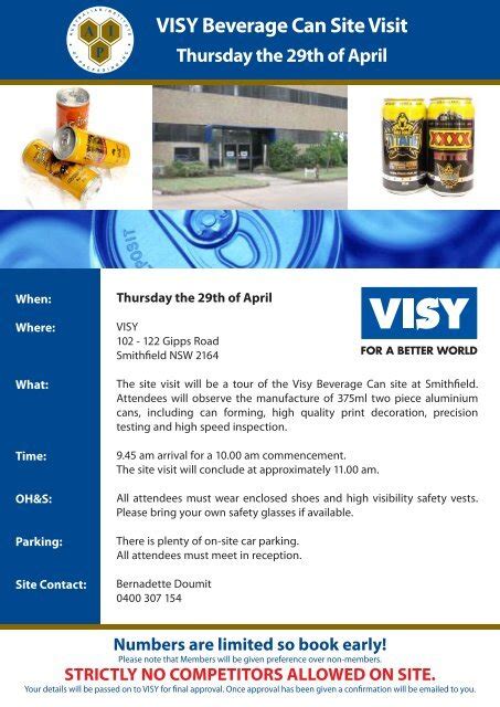 Visy Beverage Can Site Visit