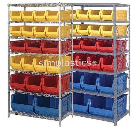 Shelving with bins