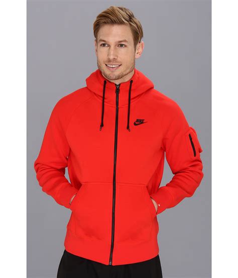 Nike Aw77 Fleece Fz Hoodie in Red for Men | Lyst