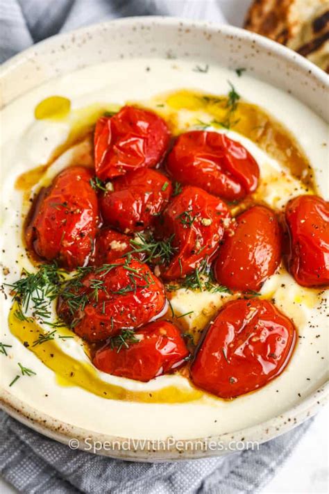 Whipped Feta With Roasted Tomatoes Easy Prep Spend With Pennies