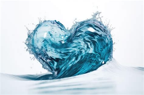 Premium AI Image Blue Heart On White Background Generative AI