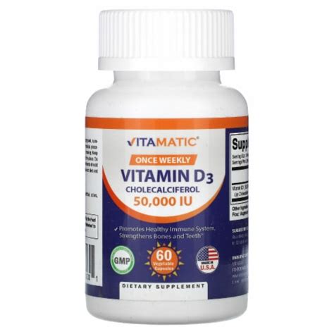 Vitamatic Vitamin D3 50 000 Iu 60 Vegetable Capsules 60 Count Pay Less Super Markets