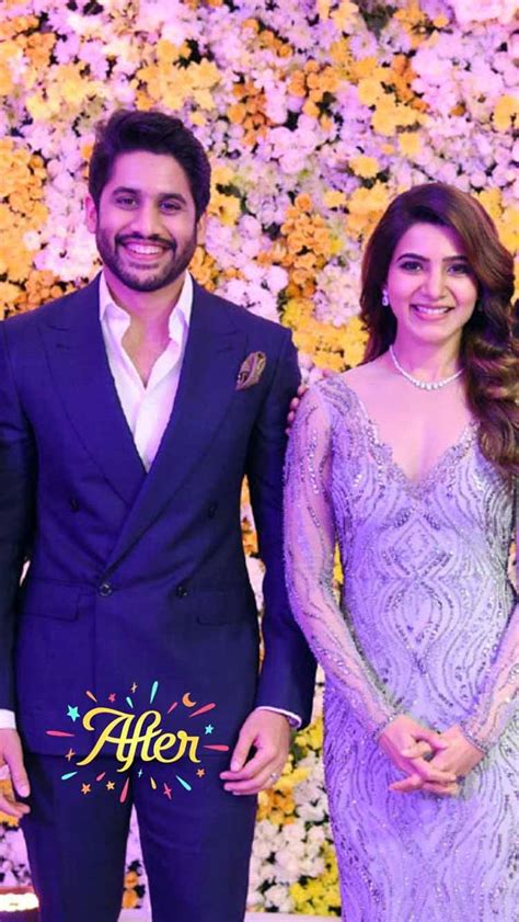 naga chaitanya and samantha ruth prabhu at their wedding reception ...