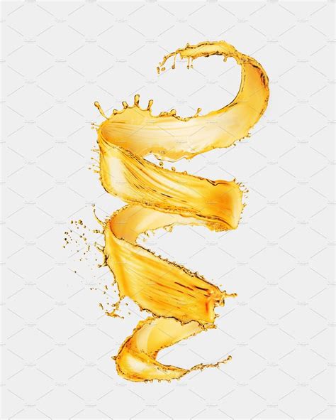 Spiral Yellow Splash On White Background