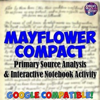 Mayflower Compact Primary Source & Notebook Activity | Mayflower ...