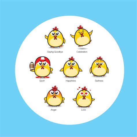 Chicken Emoji Stickers | Character or mascot contest