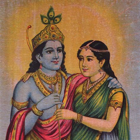 Ravi Varma Hindu God Shree Ram Sita Paper Print