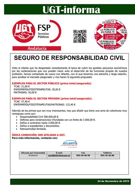 Seguro De Responsabilidad Civil Ugt C Rdoba