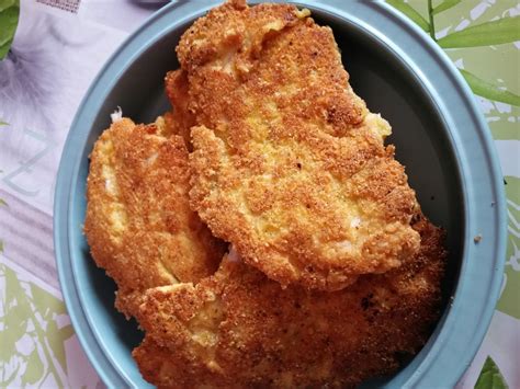 Recette Escalope de poulet pané au parmesan et polenta sur mimi