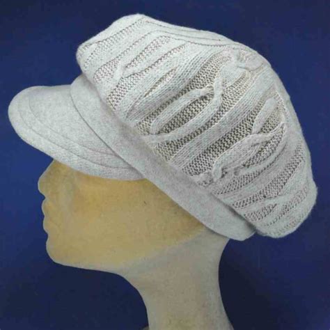 Casquette Gavroche Tricot Doublé Polaire Beige Casquette Pour Femme