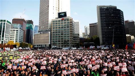 Seoul Protest Targets South Korean President Park Geun Hye Bbc News