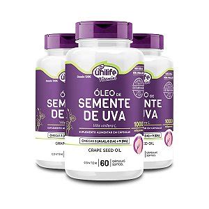 Kit 5 Óleo de Semente de Uva 1200mg 60 cápsulas Unilife Edin