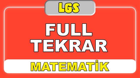 LGS Matematik Full Tekrar Baştan Sona Sorularla HIZLI TEKRAR YouTube