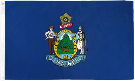 Maine State Flag 3x5ft Polyester Official Flag Pole N Officialflagpole