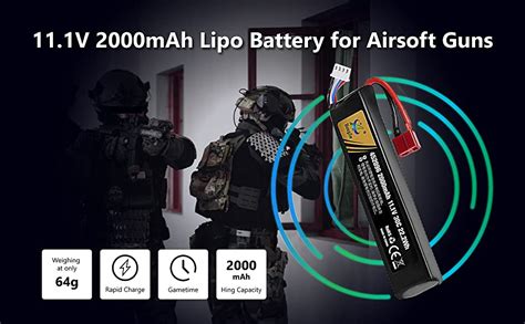 Amazon V Lipo Airsoft Battery With Deans Connector Mah C