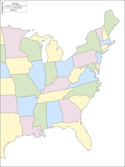 East Coast Map Blank