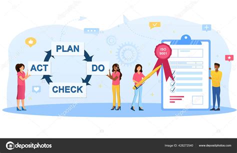 ระบบการจดการคณภาพ ISO 9001 ภาพเวกเตอรสตอกโดย mentalmind 428272540