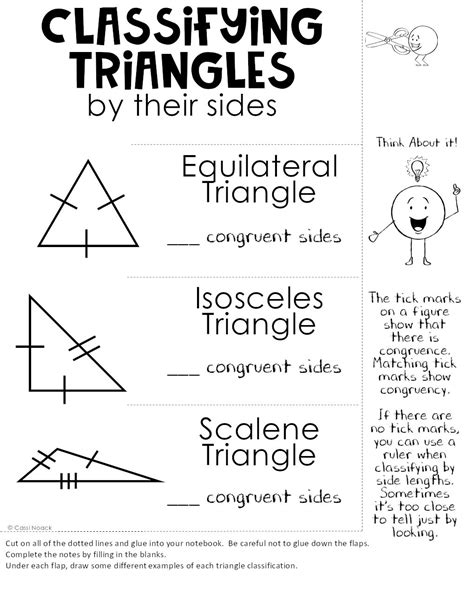 Classifying Triangles Notes Pages Great For Notebooks By Their