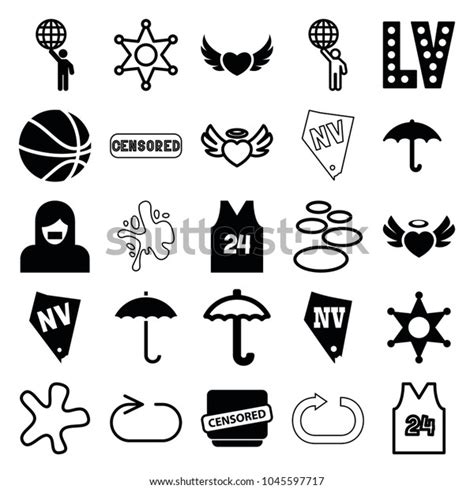 Grunge Icons Set 25 Editable Filled Stock Vector Royalty Free