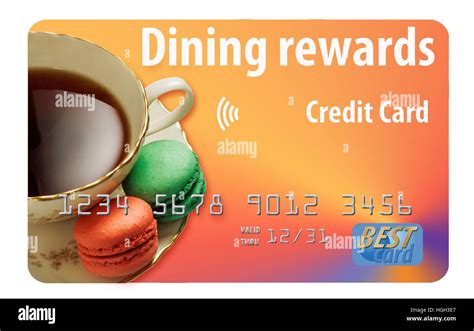 Dining rewards credit card isolated on white background Stock Photo - Alamy