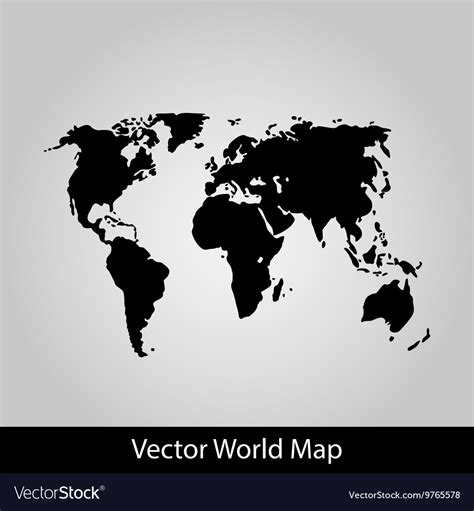 World map on grey background Royalty Free Vector Image