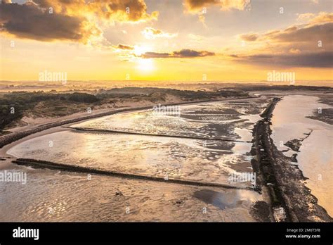 France Pas De Calais 62 Authie Bay Berck Sur Mer Sunrise Over The