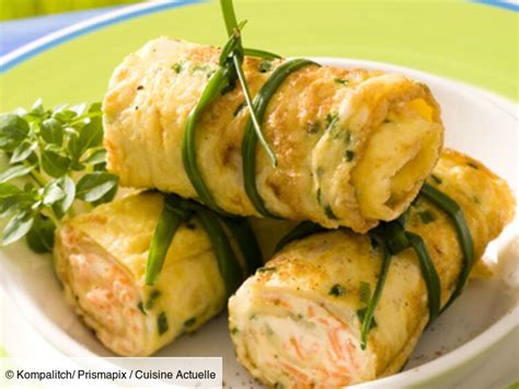 Rouleaux domelette à la ciboulette découvrez les recettes de Cuisine