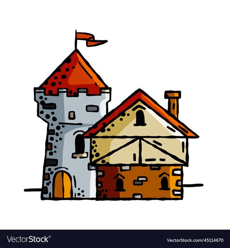 Medieval Castle Stone Knight Or Royal Fortress Vector Image