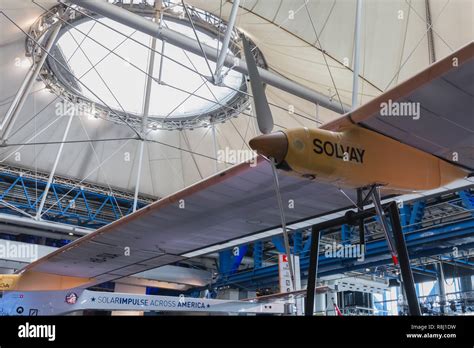 Paris France October 6 2018 Exhibition Of The Famous Solar Impulse