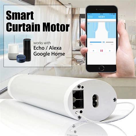 Wireless Smart Wifi Curtain Motor Double Open Track Curtain Rail